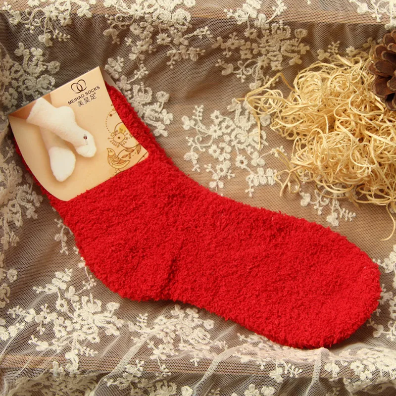 Эластичные мягкие носки для пола женщин и девочек пушистые теплые зимние дышащие