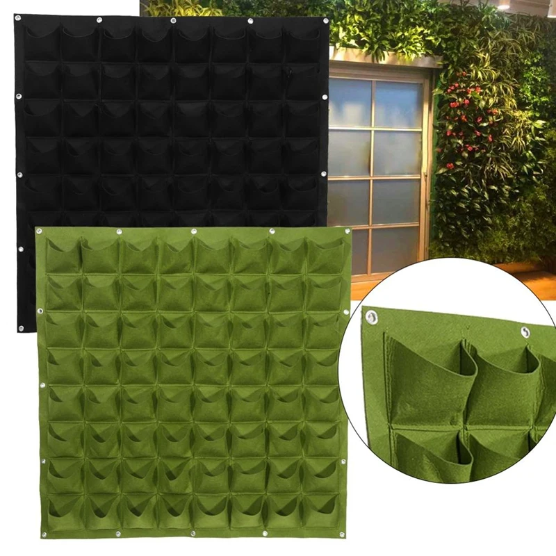 

4/9/36/64 Pockets Green Grow Bags Planter Vertical Garden Vegetable Living Garden Bag Seedling Wall Hanging Planter Growing Bags