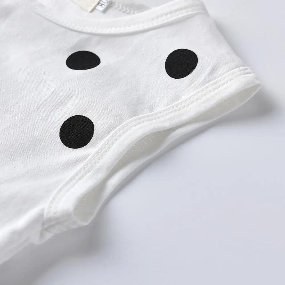 Детская одежда платье для девочек Летнее Детское Сетчатое в горошек без рукавов