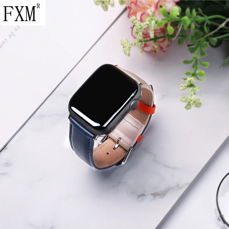 Ремешок для apple watch ремешок 44 мм 40 5 4 3 2 1 классический кожаный браслет correa часов iwatch