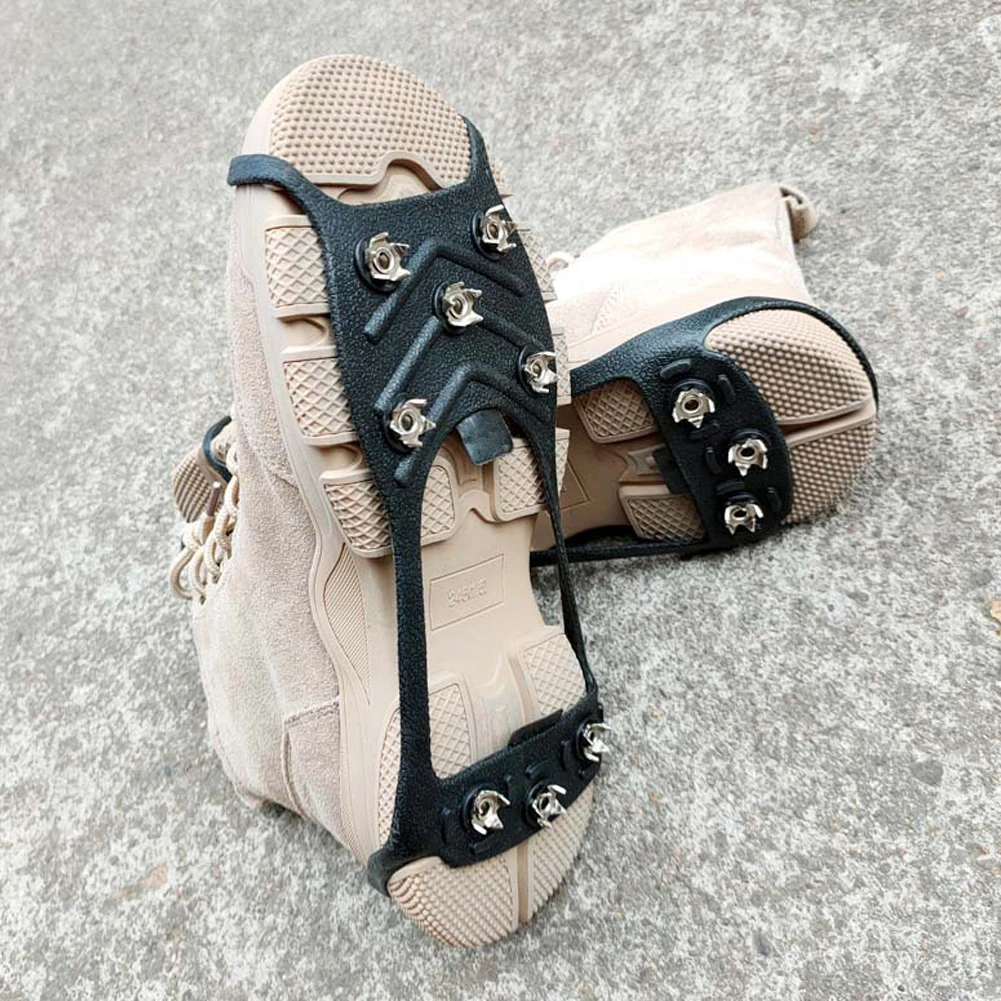 

8-Tooth Non-slip Crampons For Snow Walking On Icy Roads Snow Ice Surface Fall Prevention Simple Crampons For Hiking Hunting
