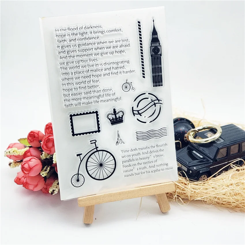 

11x16CM tower stamps transparent seal clear stamps silicone seal roller stamps DIY scrapbook album / card production