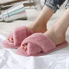 Женские пушистые Шлепанцы из искусственного меха, шлепанцы с открытым носком, мягкие плюшевые Нескользящие домашние шлепанцы на плоской подошве, новинка 2021