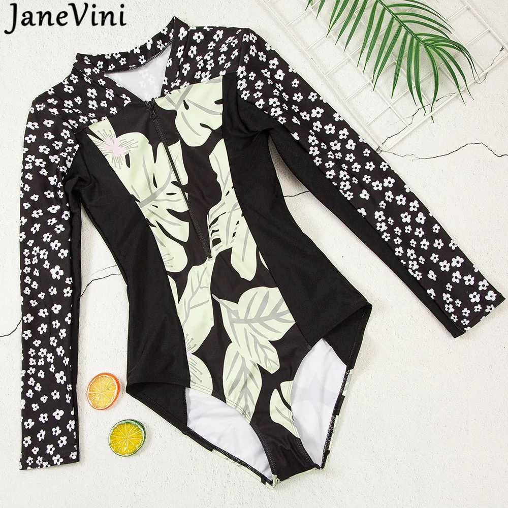 Сексуальный черный слитный купальник jaevini с длинным рукавом стринги купальники