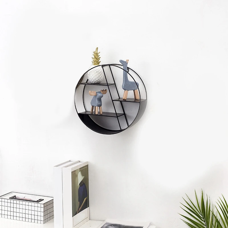 Металлическая Декоративная полка Круглый шестигранный держатель для хранения