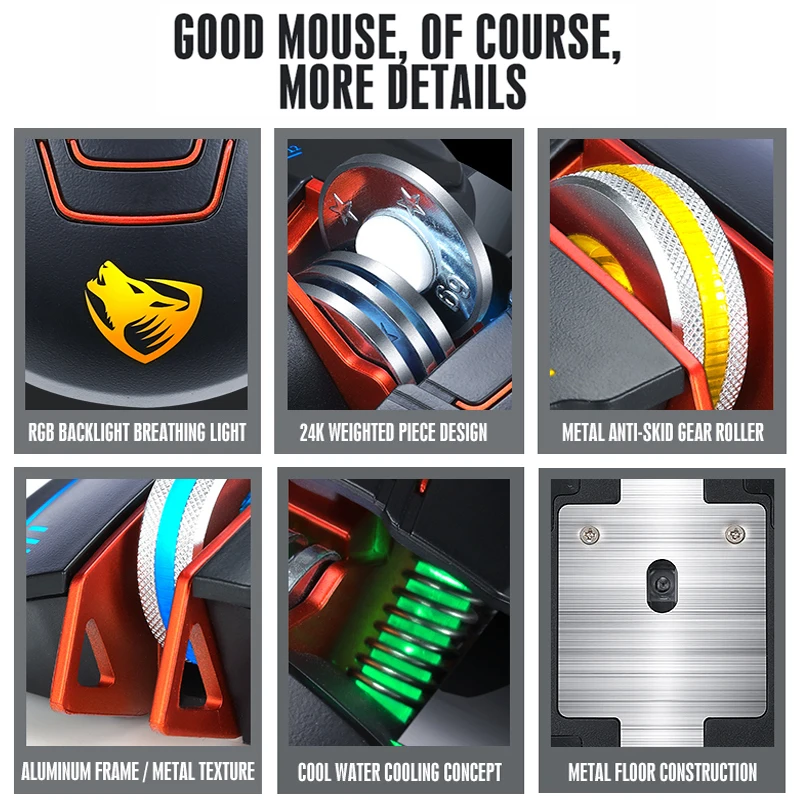 

Professional Wired Gaming Mouse 8 Button 3200 DPI LED Optical USB Computer Mouse Gamer Mice Game Mouse for PC laptop Gamer