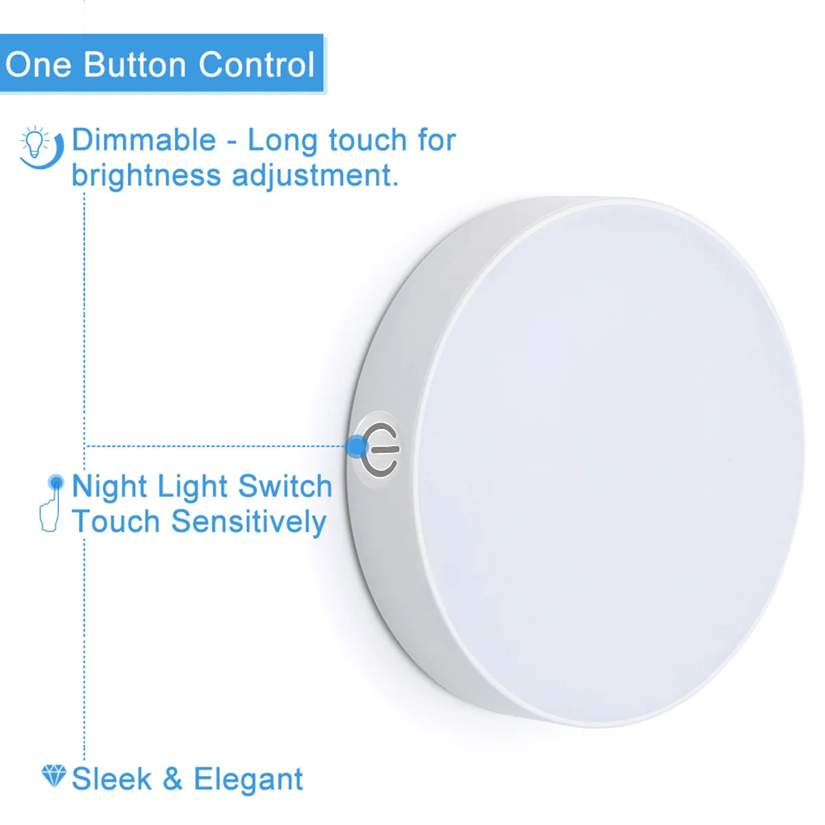 touch night lights dimmable warm light with usb rechargeable battery for cabinet wardrobe kitchen closet bedside led puck light free global shipping