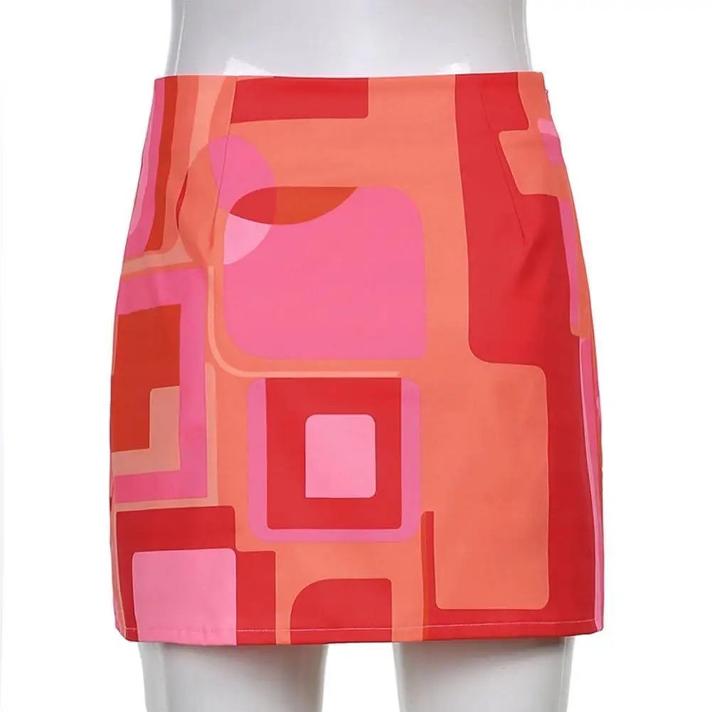 

Red Plaid Strip Print Mini Skirt Women Bodycon Y2K Skirts Clubwear Waist Straight Harajuku Gothic Korean Aesthetic90s Sexy V0I8