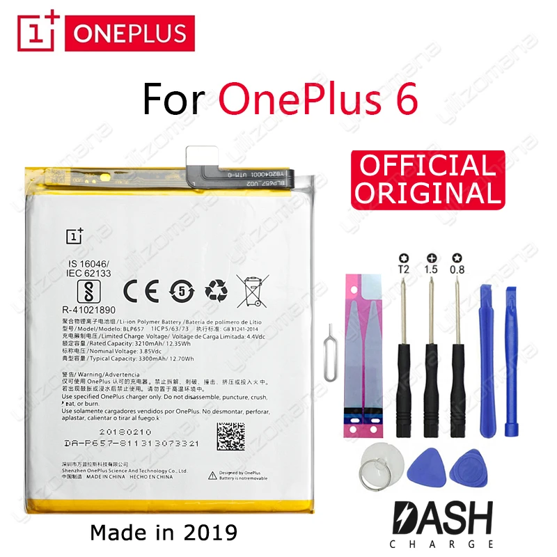 ONE PLUS аккумулятор для телефона BLP657 3210/3300 мАч для OnePlus 6 A6001 Высокое качество Замена литий-ионных батарей Бесплатные инструменты