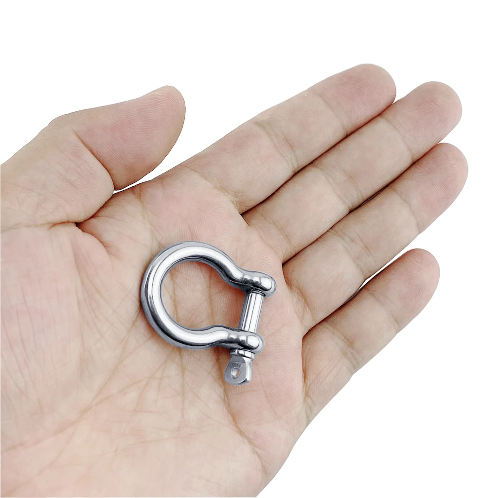 

2PCS Boat Accessories 316 Stainless Steel Boat Carabiner D Bow Shackle With Screw Pin Anchor Shackle Clasp Buckles Yacht Canoe