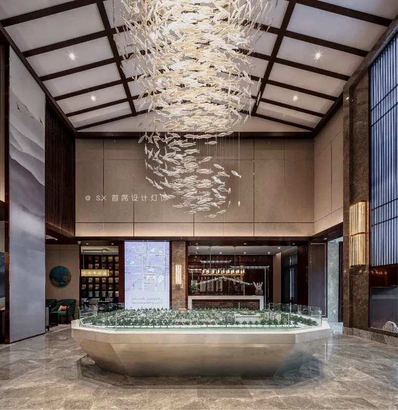 

Creative fish chandelier hotel sales office lobby duplex building lobby restaurant banquet hall reception hall chandelier