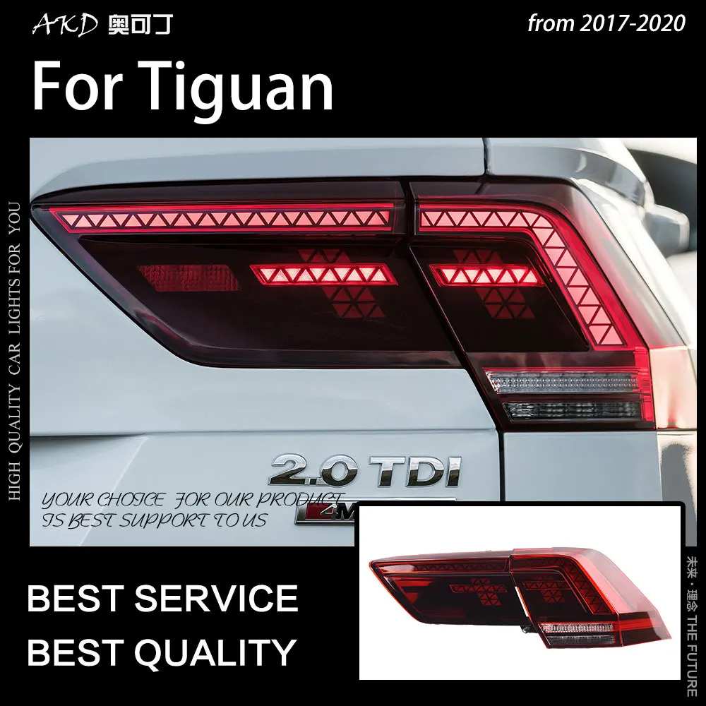 АКД стайлинга автомобилей для Tiguan хвост светильник s 2017 2020 Новый светодиодный