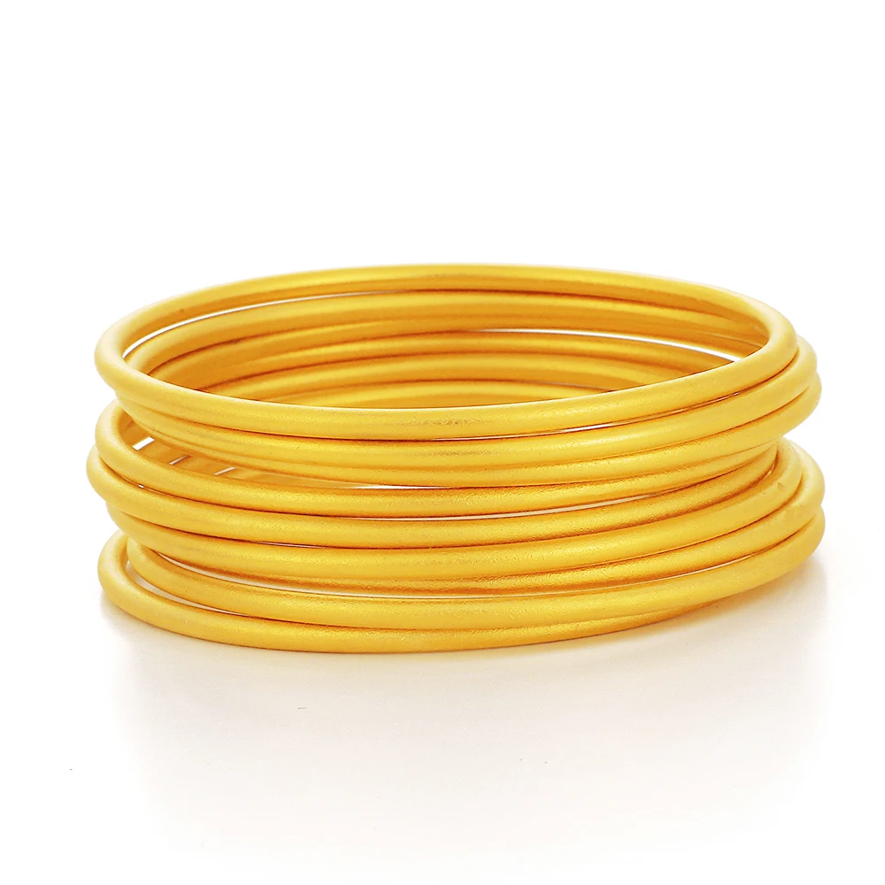 

Zoeyella 9PCS Fashion Gold Color Matte Glossy Bangles Sets Wedding Party Jewelry Bracelets for Women SJ124