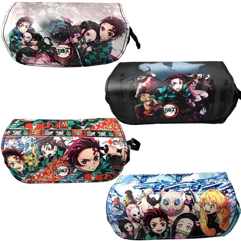 Аниме Demon Slayer: Kimetsu no Yaiba пенал для макияжа косметичка Мультифункциональный флип канцелярские сумки в подарок