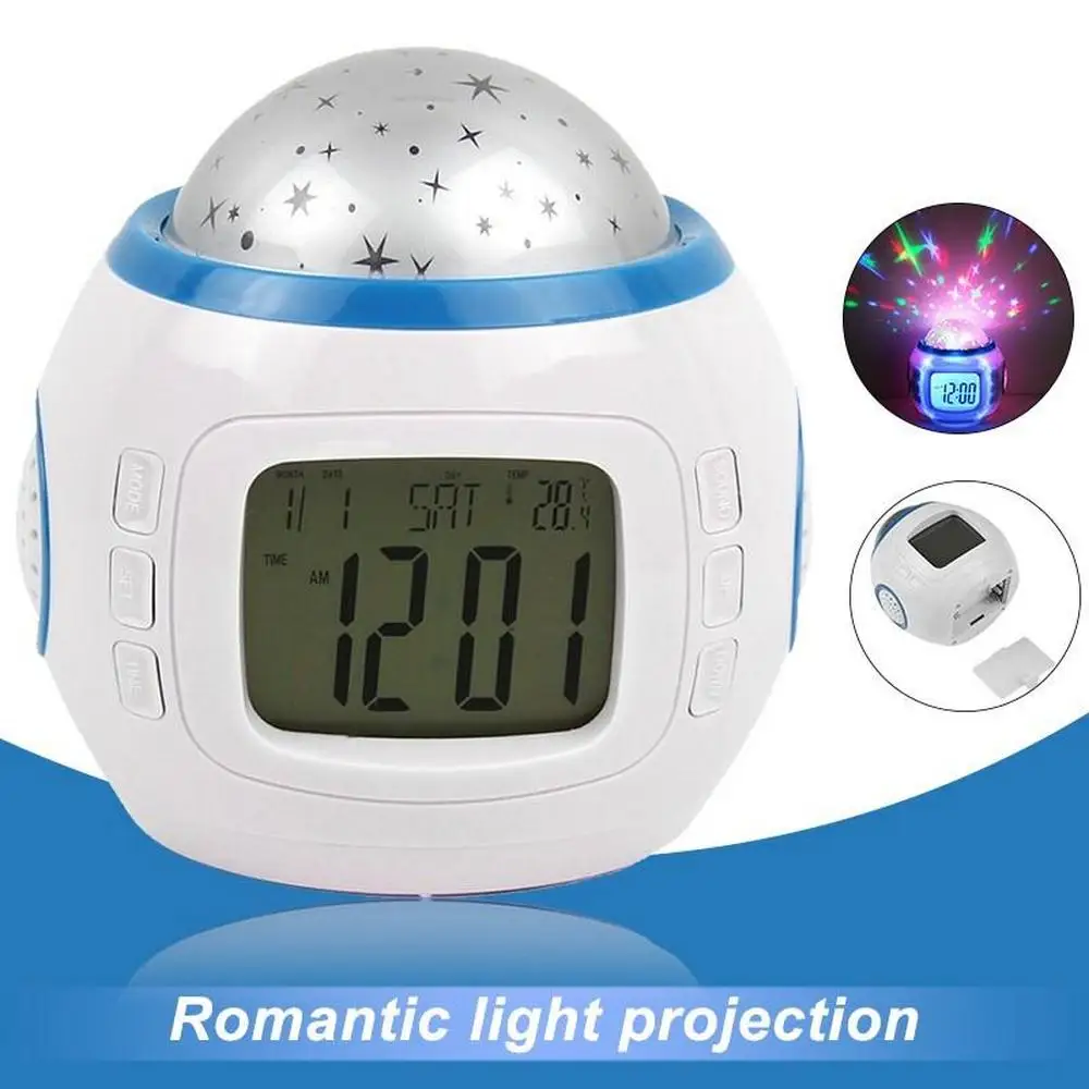 Ночник для спальни Звездный детский будильник светильник Лампа проектора