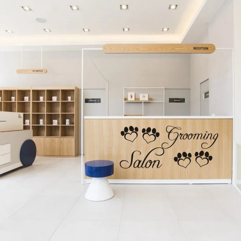 

Grooming Dog Salon Decal Pet Shop Wall Sticker Posters Vinyl Art Decals Parede Decor Mural Pet Clinic Wall Sticker