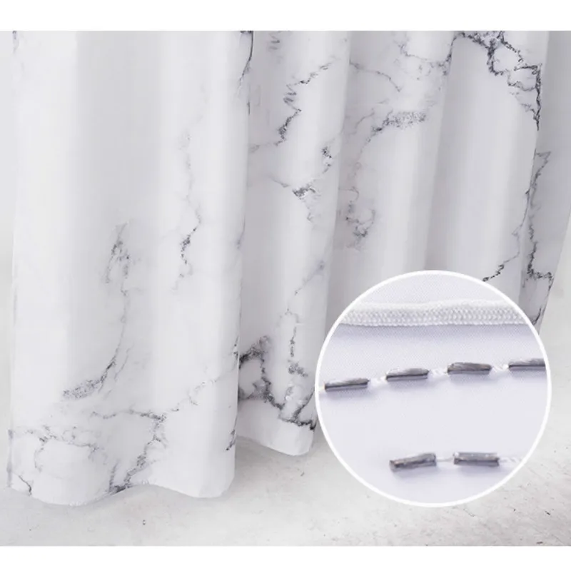marbling 3d printing shower curtains waterproof white bathroom curtain simple style bathtub insulation home decor with 12 hooks free global shipping