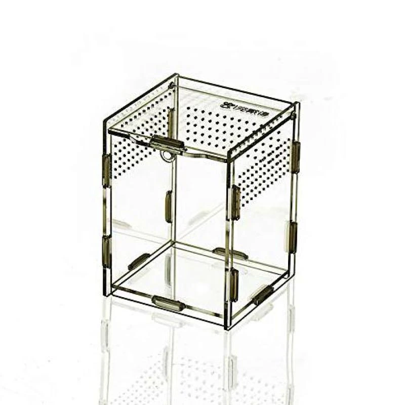 

Vinnykud Mini Terrarium Transport Box, Acrylic Reptile Feeding Box, Portable Reptile Breeding Box Transparent Reptile Breeding