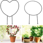 Металлическая садовая решетка для вьющихся растений, цветочное сердце, круглая форма, держатель для растений, кронштейн для растений, металл Кованое железо фиксированный столб