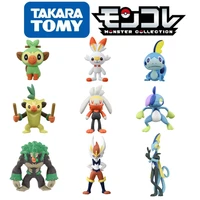 tomy pokemon figures monster collection sword and shield kawaii initial pok%c3%a9mon evolution grookey scorbunny anime childs gifts