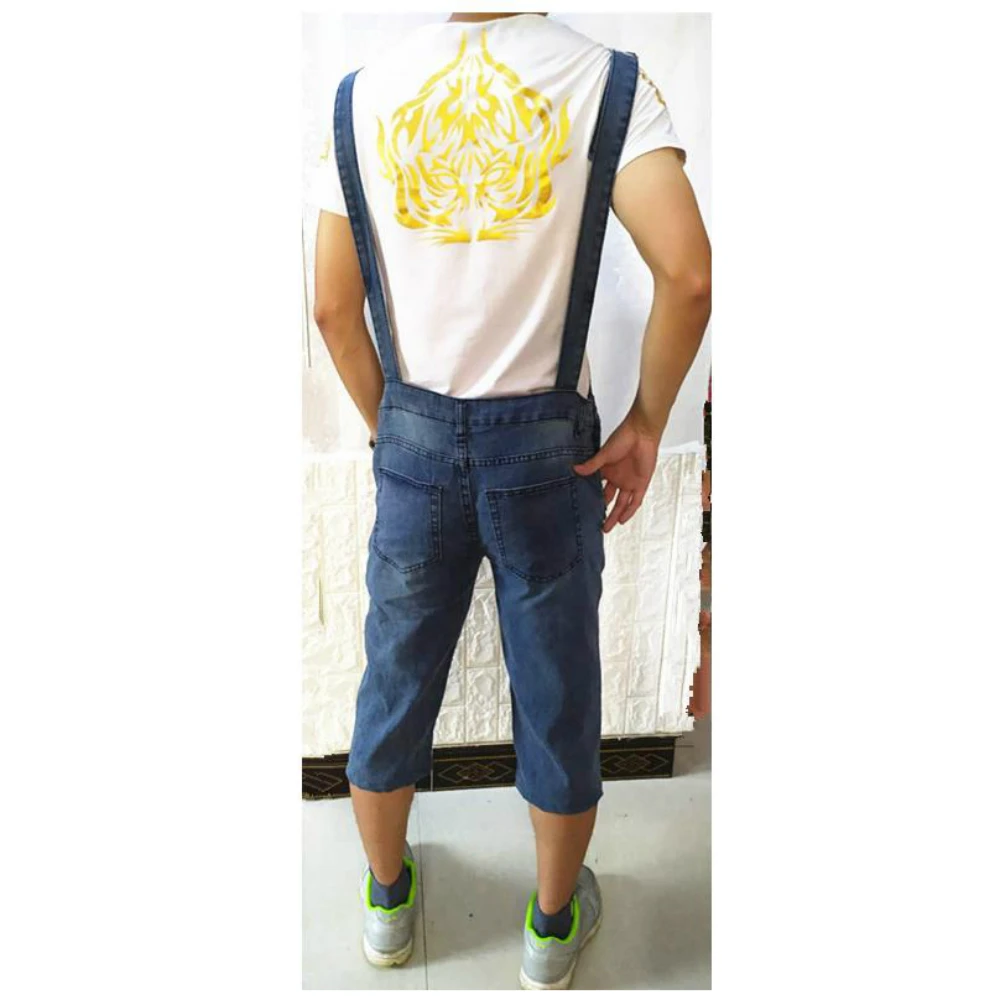 

Men Ripped Jeans Jumpsuits 2021 New Fashion High Street Distressed Denim Bib Overalls Male Casual Suspender Pants