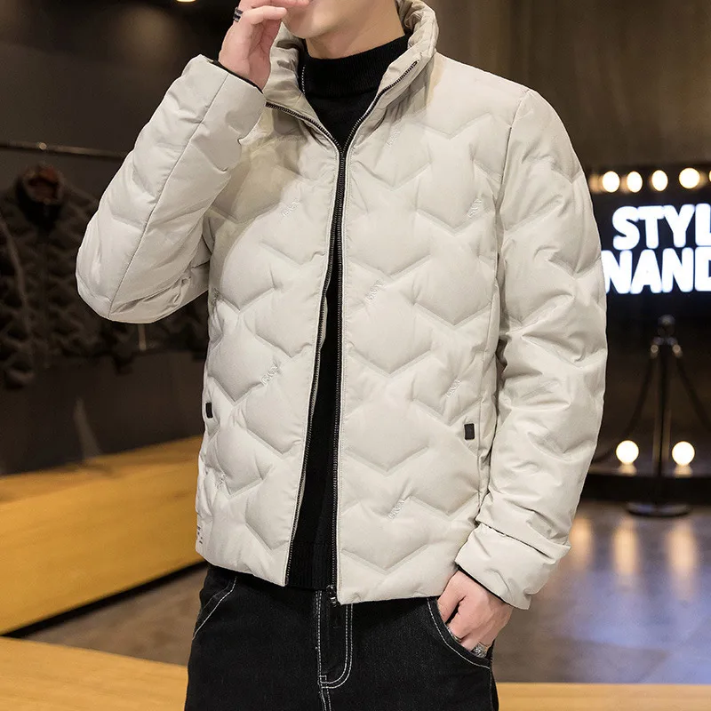 Men's Zipper High Collar Casual Thick Coat Warm Thick Men's Jacket Men's Cotton Padded Jacket Men's Clothing