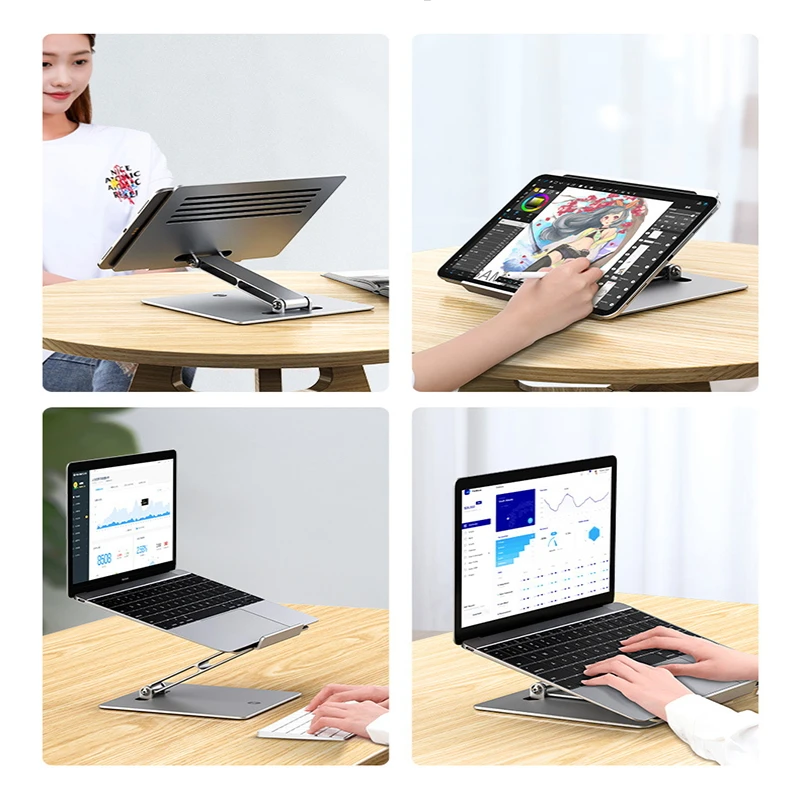 Laptop Stand Adjustable Non-slip Hollow out Desktop Holder Aluminum Load 10kg Cooling Bracket For Macbook Tablet | Автомобили и
