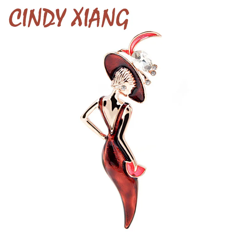 CINDY XIANG, винно-красный цвет, сексуальная Женская Брошь, эмалированные булавки, одежда для больших шляп, для вечеринки, для девушек, модное ювелирное изделие, Милые Броши для женщин, новинка