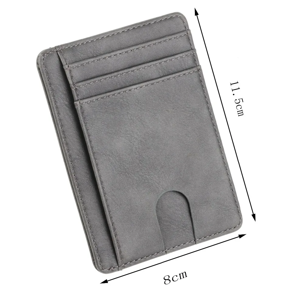

2021 New RFID Blocking Men's Leather Wallet Slim Credit Card Holder Business Male Portable Mini Travel Purse For Man