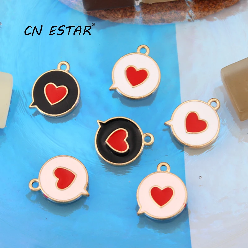 20 шт./Партия Коробка диалога Сердце любви Эмалированные Подвески с капельками масла из сплава Серьги Ключевая цепочка Подвеска для ювелирных изделий DIY Аксессуары.