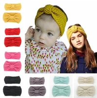 24setlot 2pcsset diy simple multi woolen parent child head bands bohemia knitted headbands hair styling tools accessory ha1556