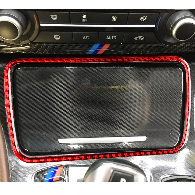 

Для BMW углеродное волокно автомобиля держатель для стакана с водой в салон панель отделка наклейка 5 серии F10 2011-2017 стайлинга автомобилей