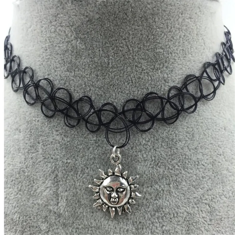

Япония Harajuku эластичное ожерелье на леске с татуировкой Солнце Руки звезда облако очарование Чокеры ожерелье для женщин Подарки fj130