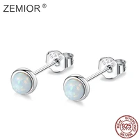 zemior 925 sterling silver fire opal stud earrings for women elegant small 3 color earing anniversary fine jewelry gift on sale