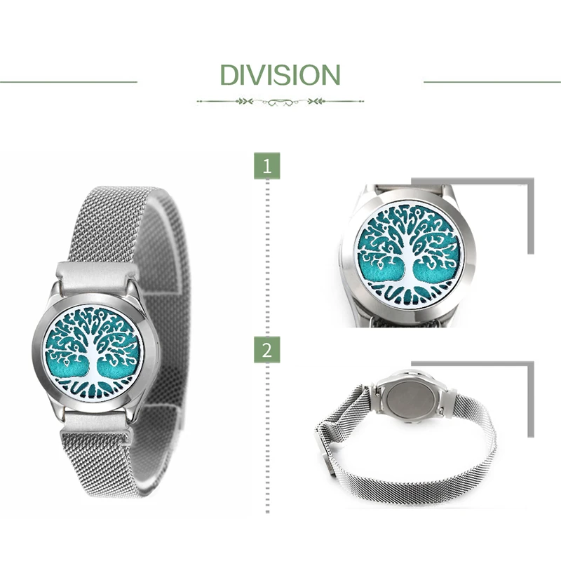 Aromatherapy Diffuser Bracelet Charm Mesh Stainless Steel Cuff Bangle Adjustable Bracelets Men Women Simple Watch Strap | Украшения и