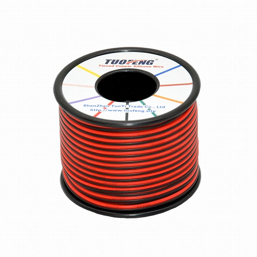 30m 2pin Extension Cable Wire Cord 20awg Silicone Electrical Wire Cables Flexible Hook UP Strands Tinned Copper Axis Wire