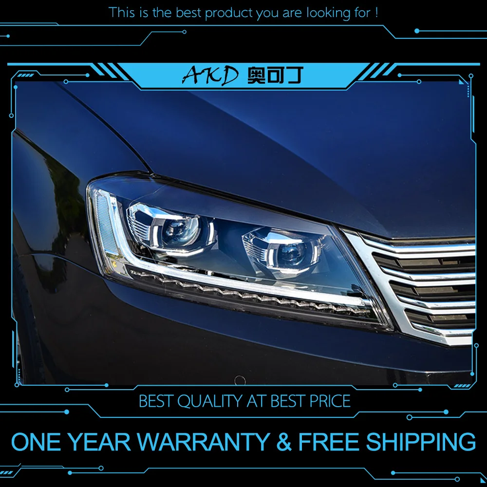 AKD тюнинг автомобильных фар для VW Passat B7 Eur Verson светодиодные фары DRL ходовые огни Bi