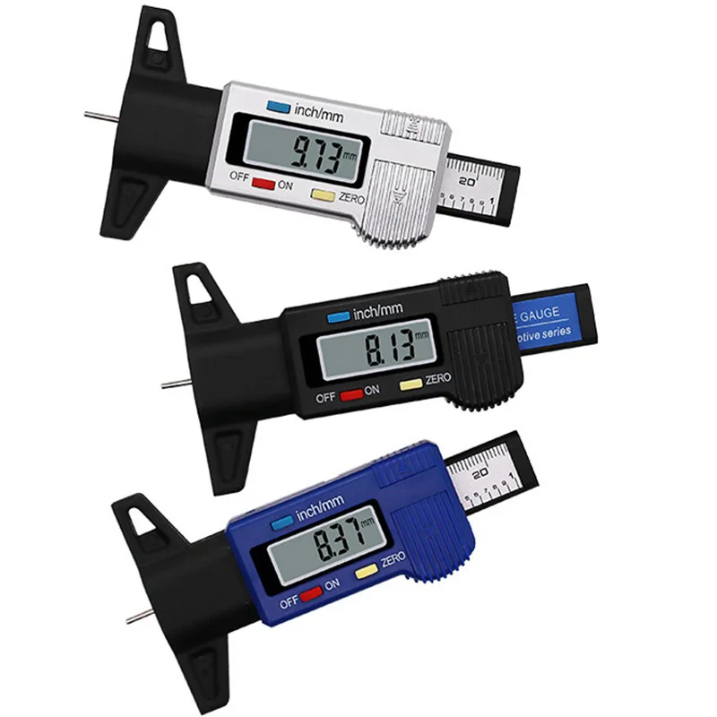 

0-25mm Digital Auto Car Tire Tread Depth Gauge Meter Measurer Tool Caliper Thickness Gauges Tread Brake Pad Shoe Tire Monitoring