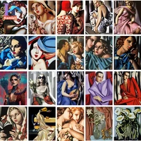 painting by numbers adults abstract polish artist tamara de lempicka handmade products zero basis do it yourself painting