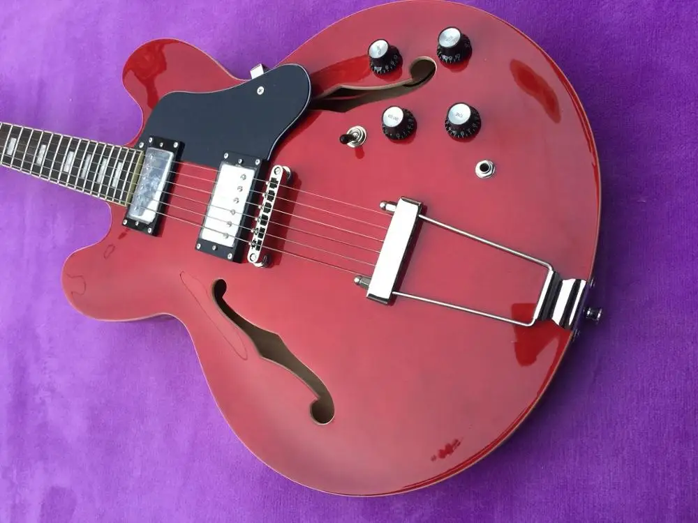 

Envo Gratis nueva llegada guitarra de jazz elctrica personalizada de alta calidad guiar semi-hueco de jazz negro hai3