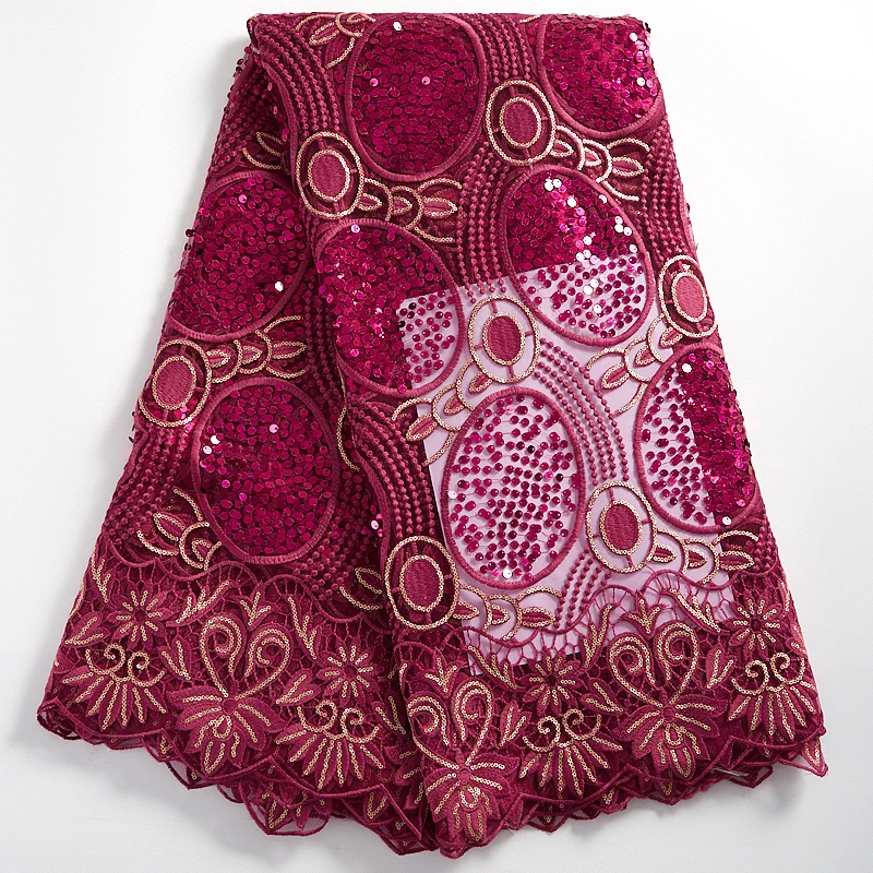 

Кружевная ткань SJD, африканская Кружевная Ткань 5 ярдов, 2021 нигерийская кружевная ткань из молочного шелка, кружевная ткань с блестками, фран...
