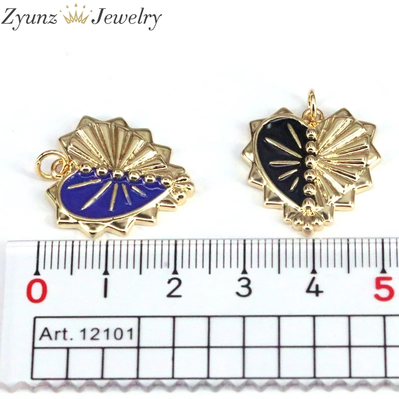 

10PCS, Enamel Heart Pendant and Necklaces Romantic Jewelry Gold Color for Womens Girls Wedding Gift