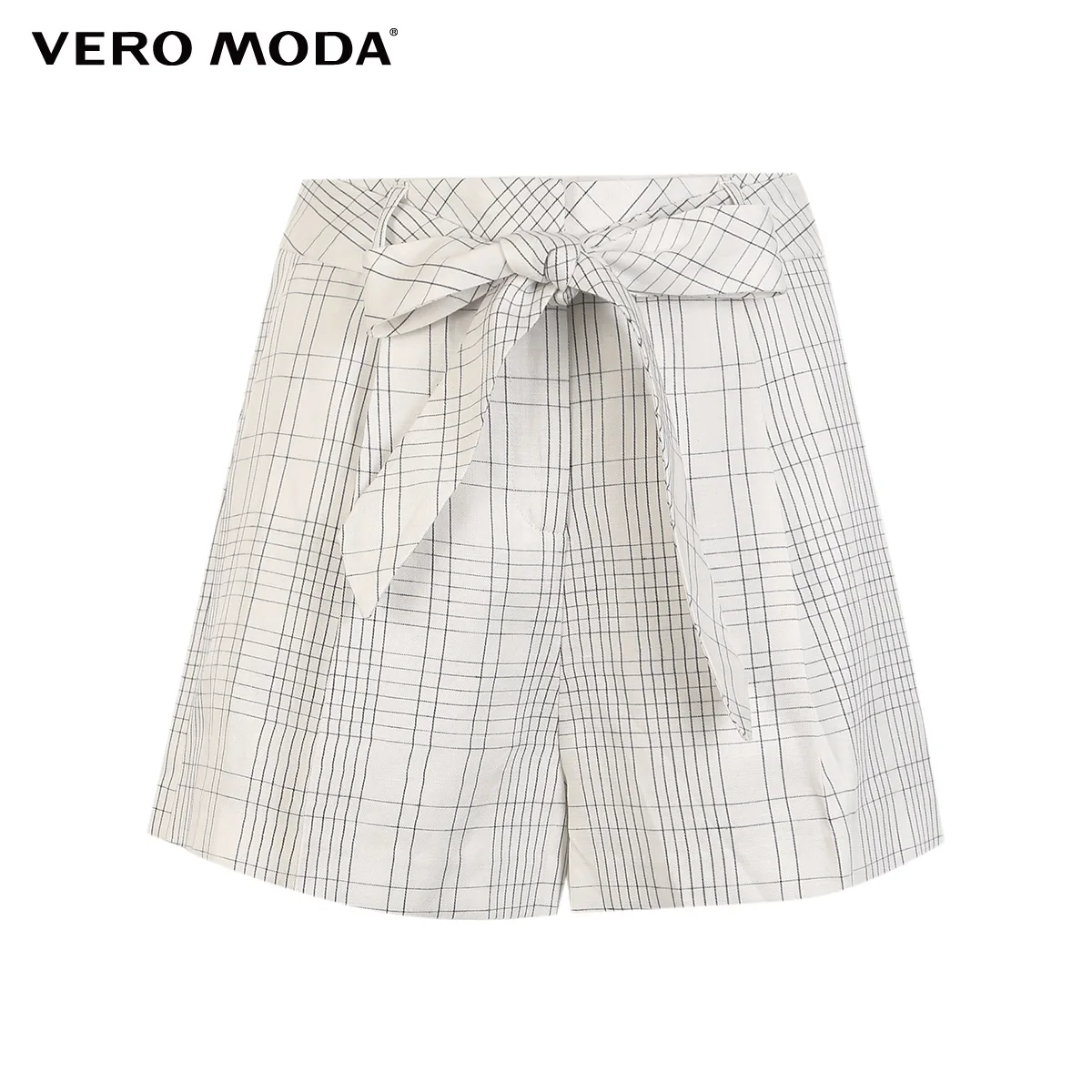 

Vero Moda Women's Linen Mid-rise OL Style Plaid Shorts | 319215512