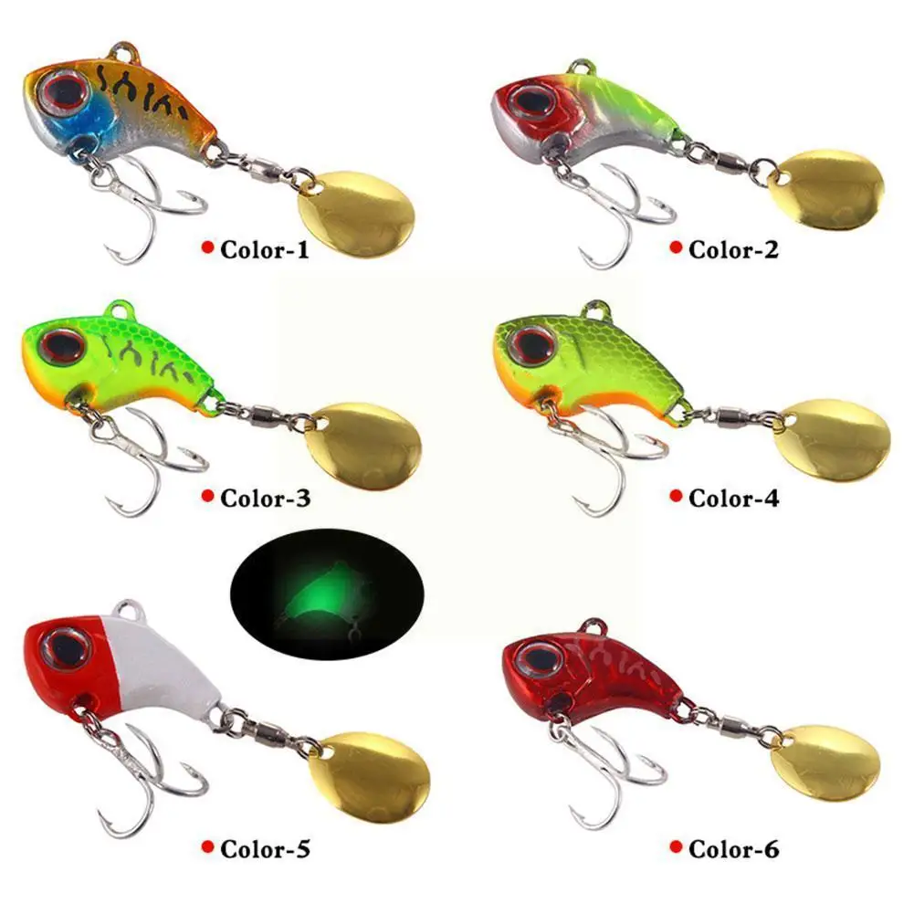 

High Quality Metal VIB Fishing Lure Spinner Sinking Freshwater Fishing Pin Tackle Fishing Sequins Baits Bait Spoon Rotating B2J2