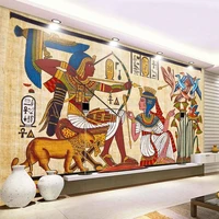 custom wall mural classic retro egyptian pattern non woven wallpaper for living room restaurant bar ktv background wall painting
