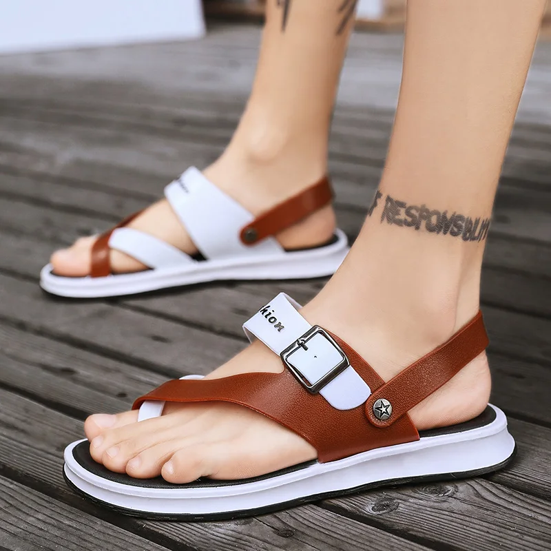 Мужская обувь мужские сандалии Сезон лето Кожа высокого качества Повседневная для мужчин Пляжные Sandalias