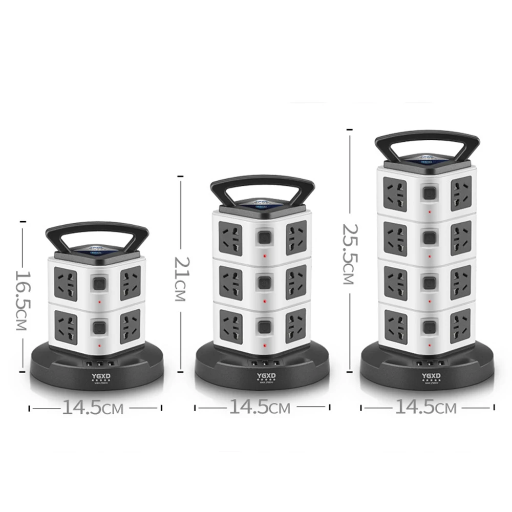 Удлинитель электрический с защитой от перенапряжения 16 розеток USB 1 8/2 8/4 8