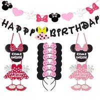 minnie mouse birthday banner minnie themed party supplies girl birthday party decoration items baby shower decor for girls