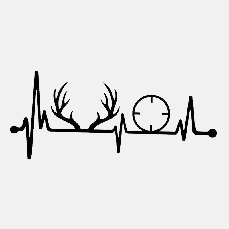 

Dawasaru Deer Rack Antlers Heartbeat Car Sticker Waterproof Sunscreen Decal Laptop Suitcase Guitar Auto Decoration PVC,17cm*7cm