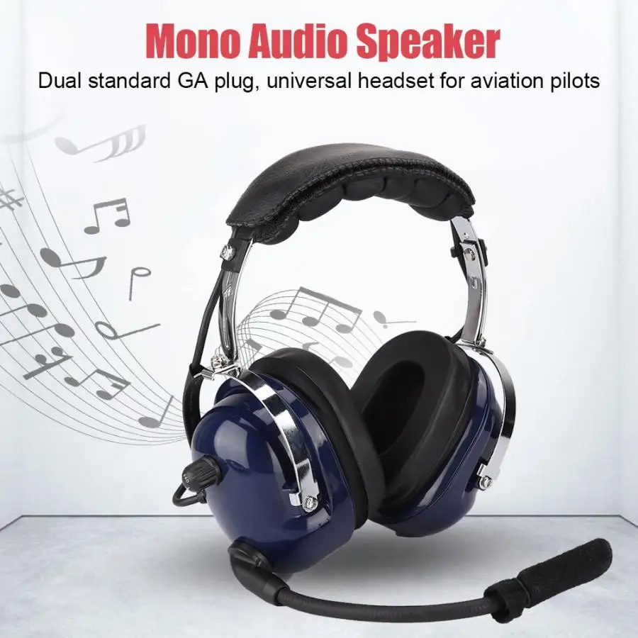 Универсальная авиационная гарнитура аудиоколонка с двойным штекером наушники